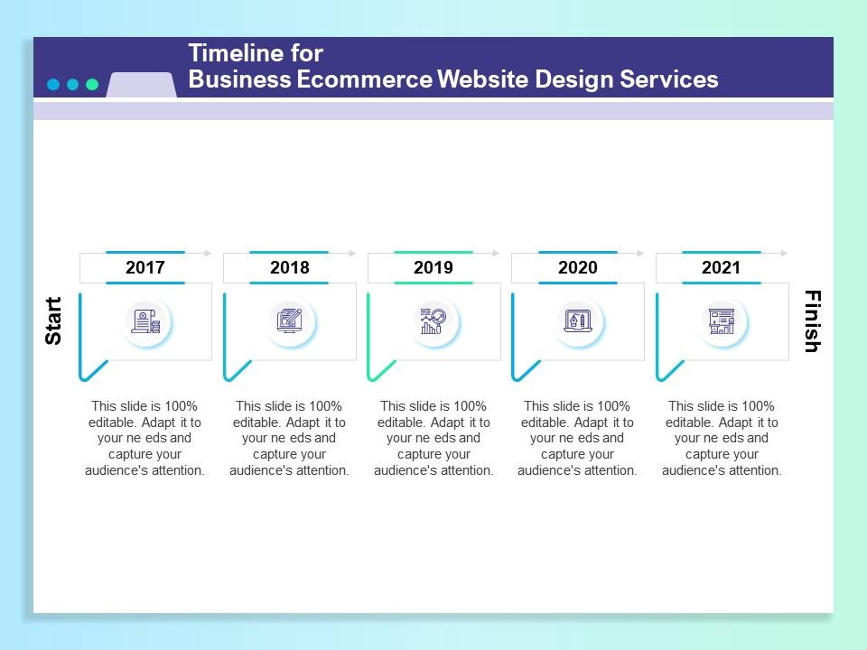 Timeline for business ecommerce website design services ppt layouts