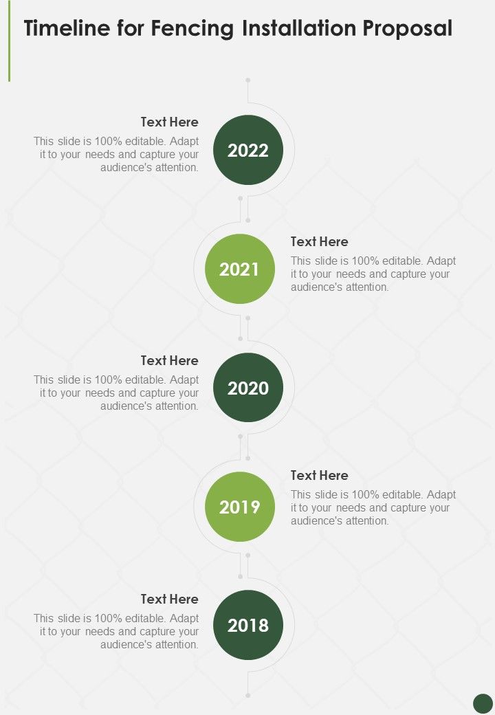 Timeline For Fencing Installation Proposal One Pager Sample Example