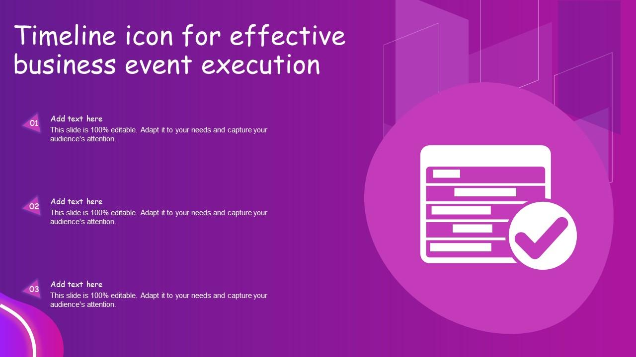 Timeline Icon For Effective Business Event Execution