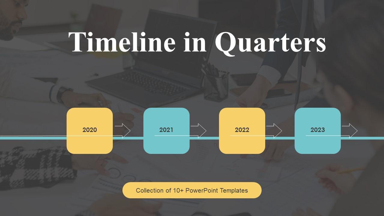 Timeline In Quarters Powerpoint Ppt Template Bundles Slide01