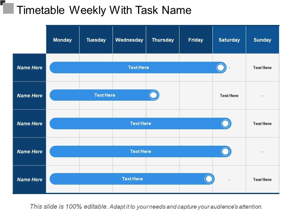 Timetable weekly with task name Slide00