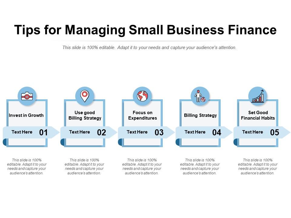 Tips For Managing Small Business Finance | PowerPoint Slide Templates Download | PPT Background Template | Presentation Slides Images