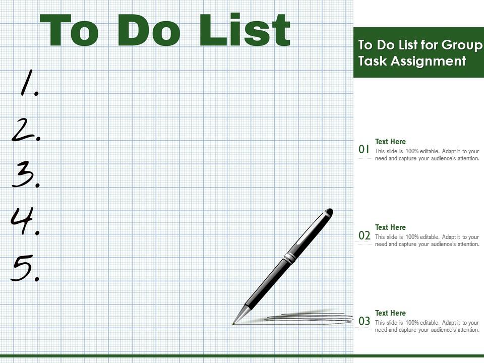 To do list for group task assignment Slide01
