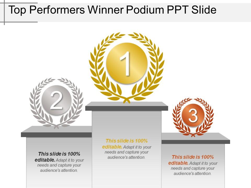 Top performers winner podium ppt slide Slide01