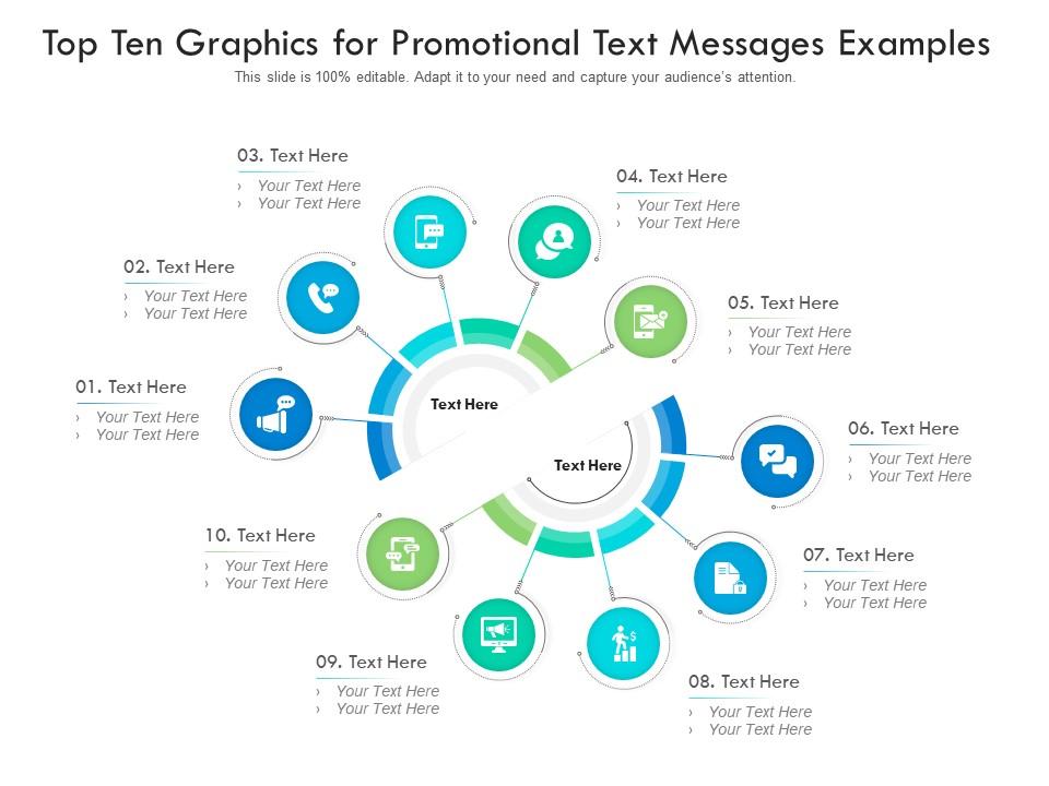 Top ten graphics for promotional text messages examples infographic template