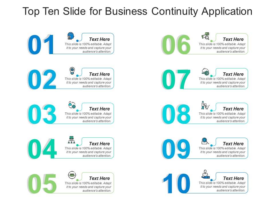 Tilintetgøre Forføre dyr Top Ten Slide For Business Continuity Application Infographic Template |  Presentation Graphics | Presentation PowerPoint Example | Slide Templates