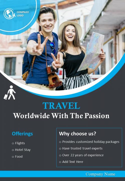 Tourism company flyer two page brochure template Slide01