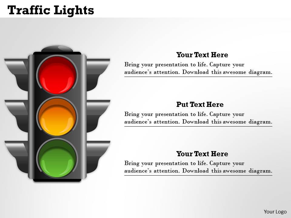 Traffic lights powerpoint template slide Slide01
