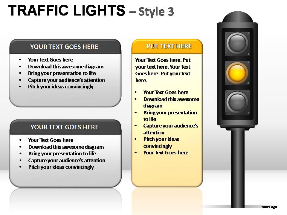 Traffic Lights Style 3 Powerpoint Presentation Slides PowerPoint Slide Presentation Sample