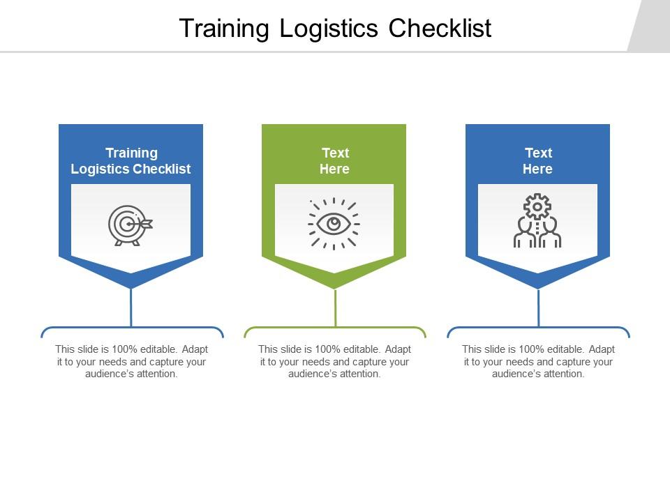 Training Logistics Checklist Ppt Powerpoint Presentation Styles Example