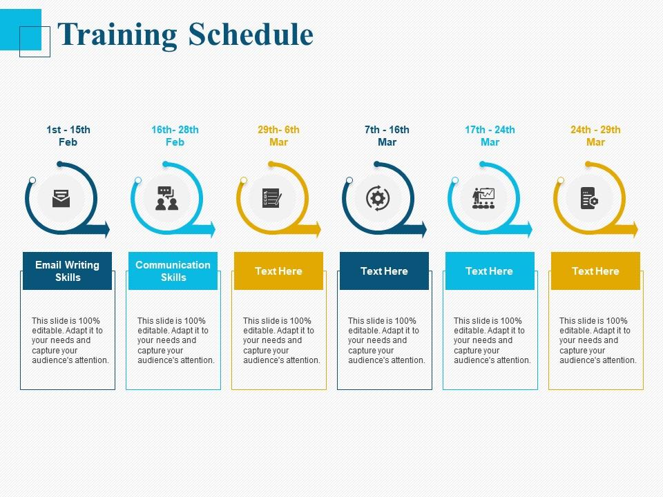 Training schedule ppt powerpoint presentation samples Slide01