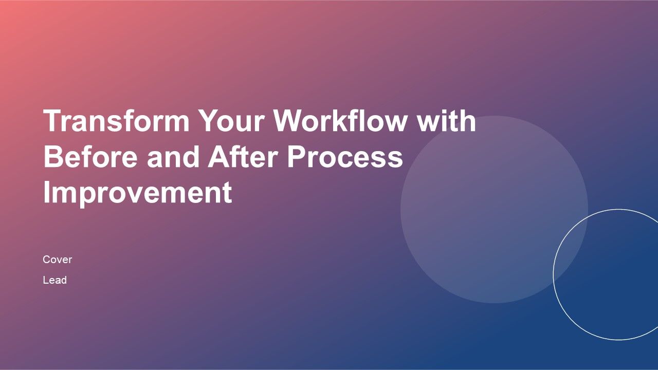 Transform Your Workflow With Before And After Process Improvement PPT H
