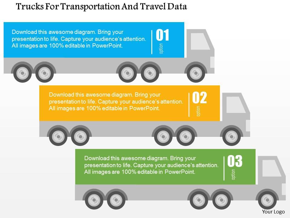 trucks_for_transportation_and_travel_data_flat_powerpoint_design_Slide01