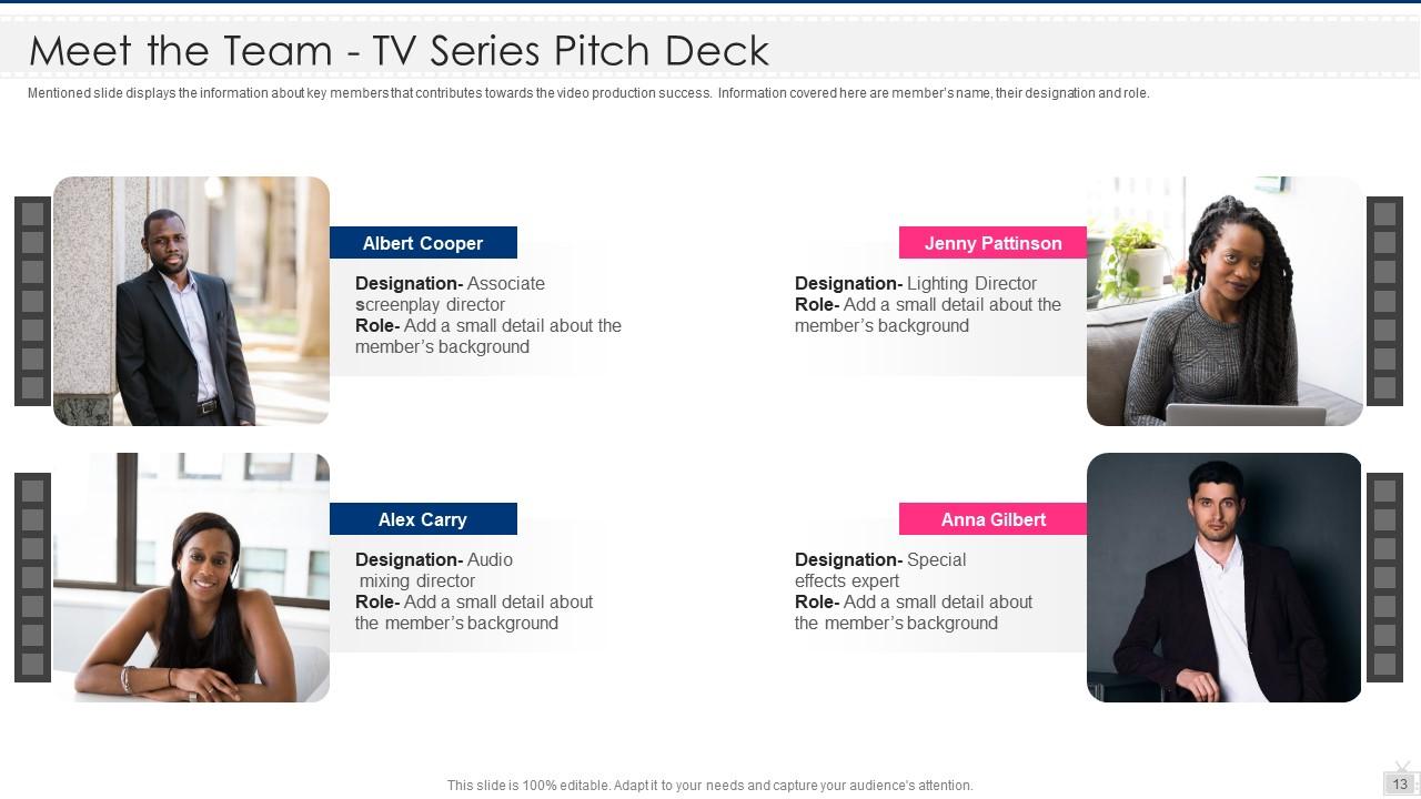 TV Series Pitch Deck Ppt Template Presentation Graphics