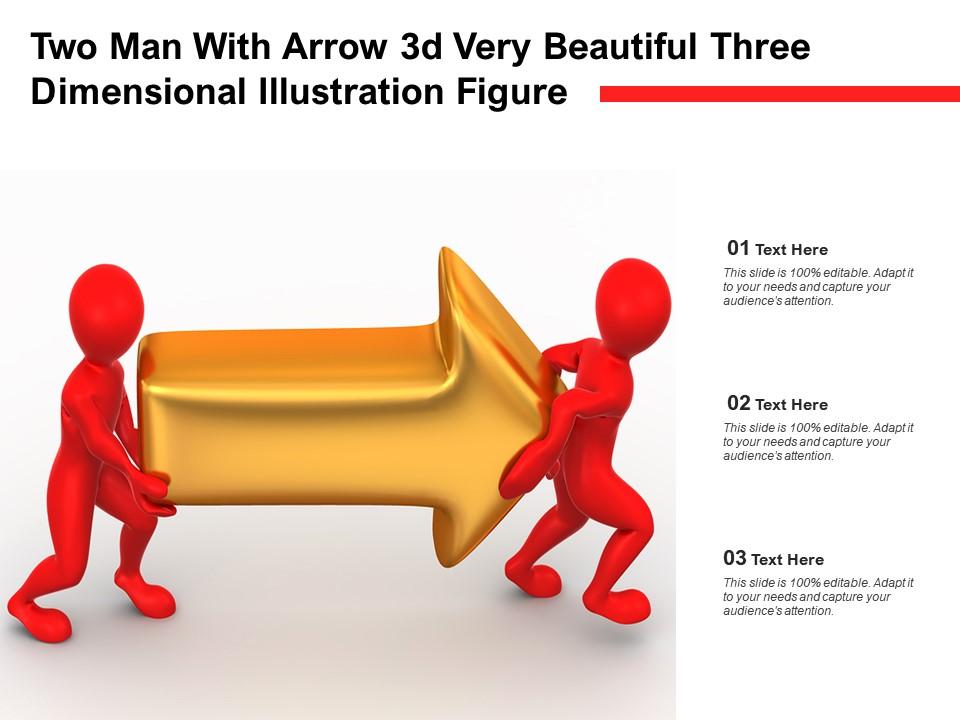 Two man with arrow 3d very beautiful three dimensional illustration figure
