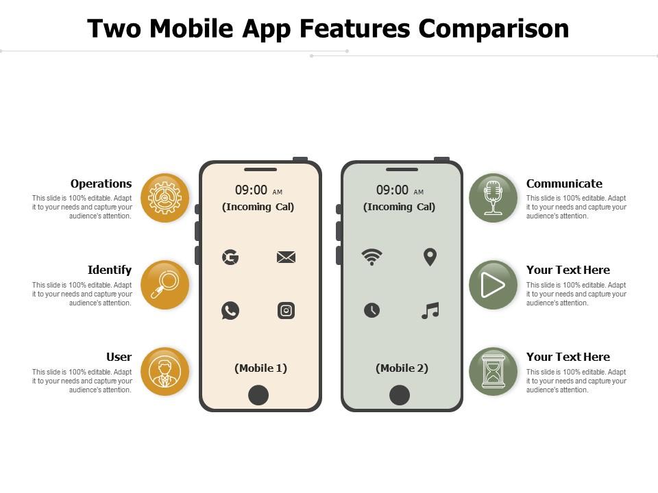 Two mobile app features comparison Slide01