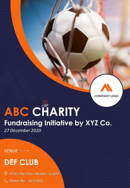 Two page charity event brochure template Slide01
