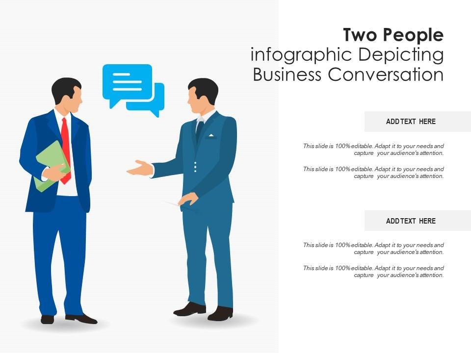 Two people infographic depicting business conversation Slide00