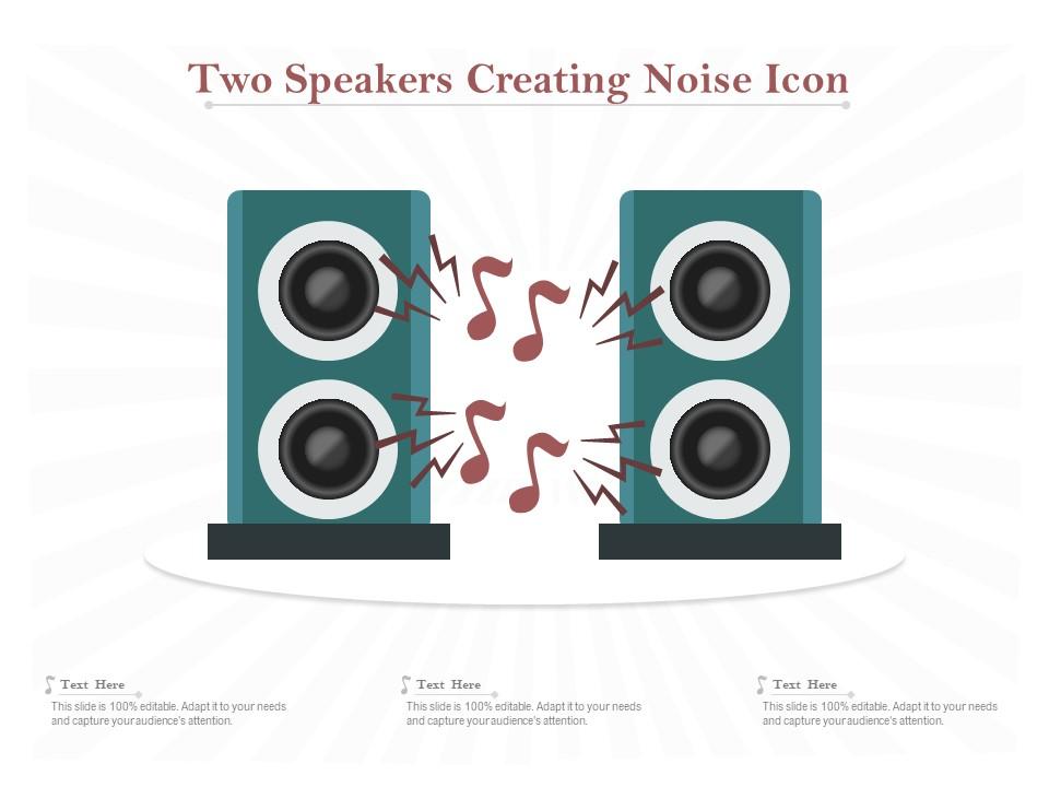 Two Speakers Creating Noise Icon Template Presentation Sample of