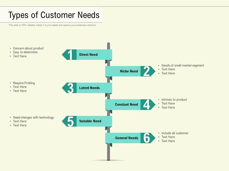Types Of Customer Needs PowerPoint Slide Images PPT Design