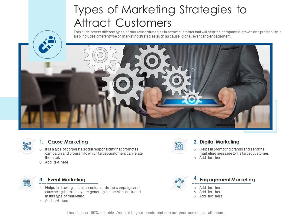 Types Of Marketing Strategies To Attract Customers Presentation