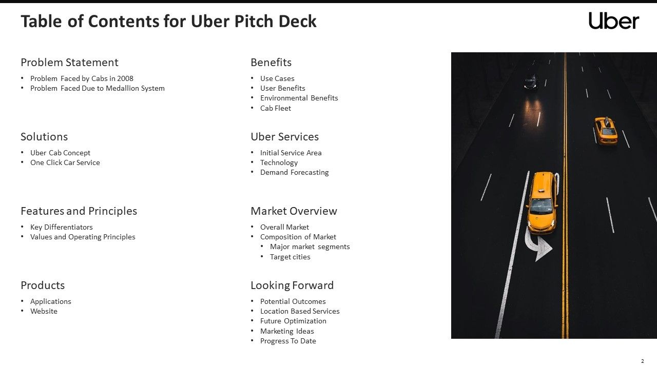 Uber pitch deck ppt template Presentation Graphics Presentation