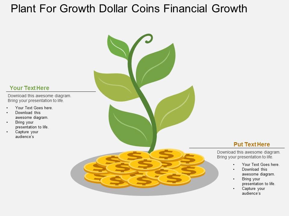 Uk plant for growth dollar coins financial growth flat powerpoint design Slide01