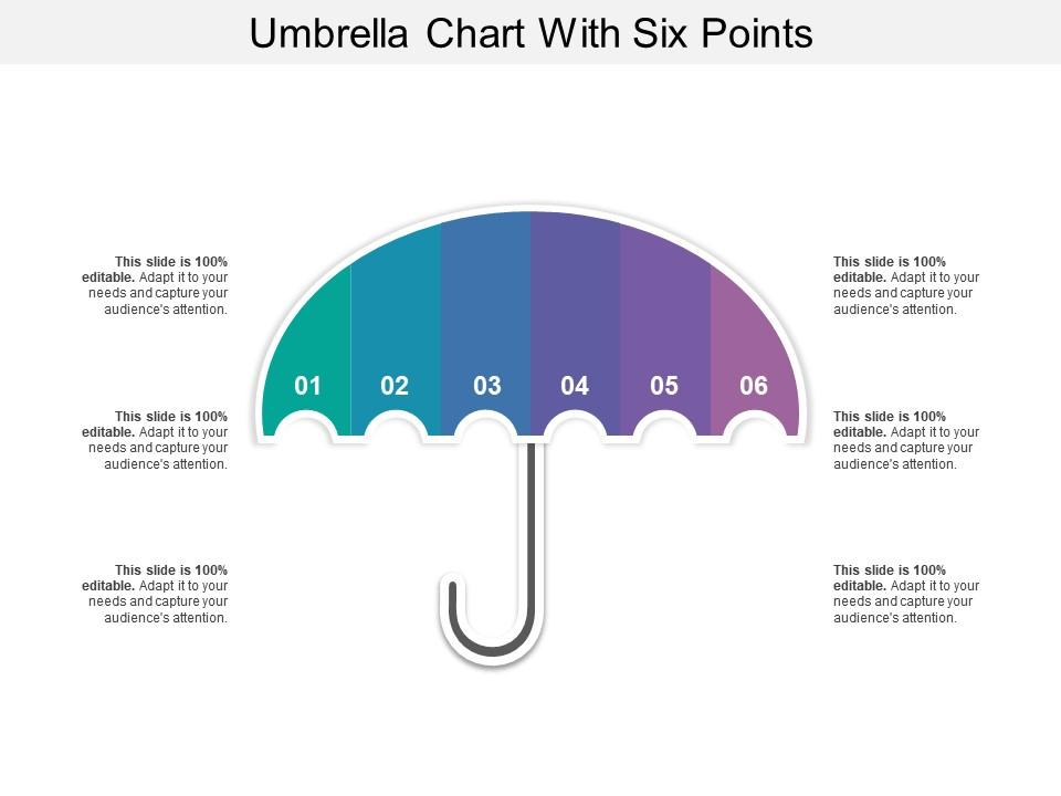 Umbrella chart with six points Slide00