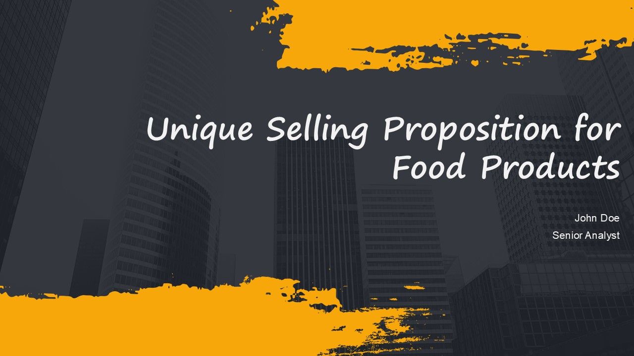 Unique Selling Proposition For Food Products PPT PowerPoint AT