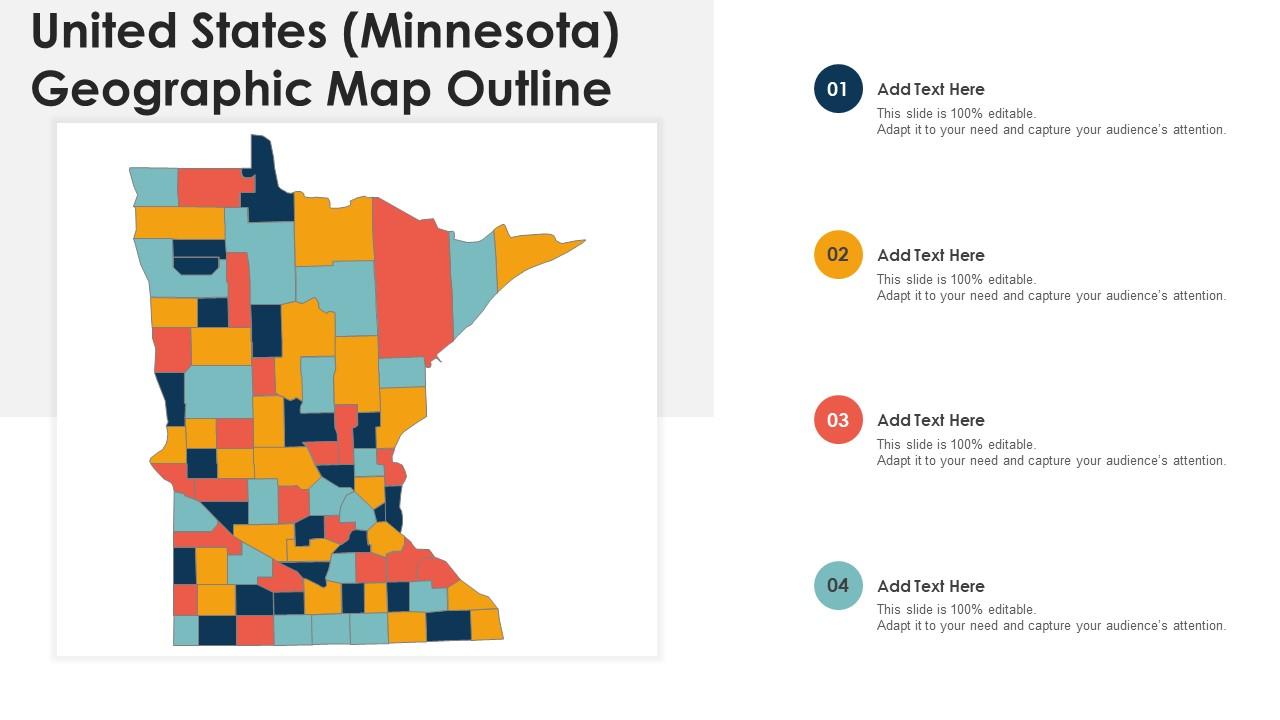 United States Minnesota Geographic Map Outline PPT Template United States Minnesota Geographic Map Outline Slide01 