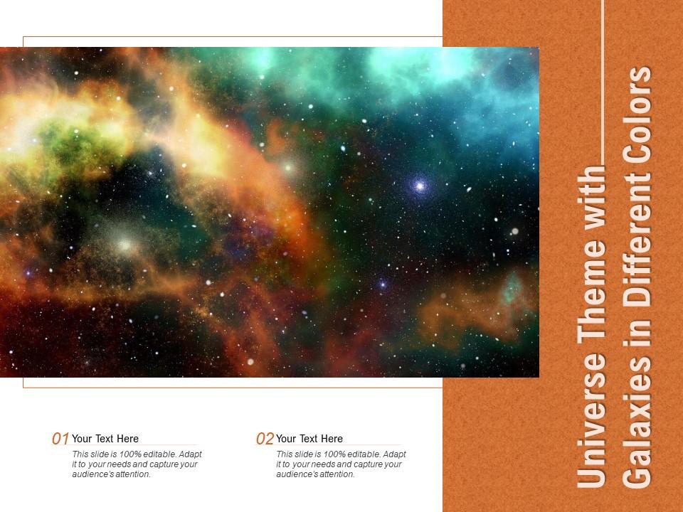 Universe theme with galaxies in different colors