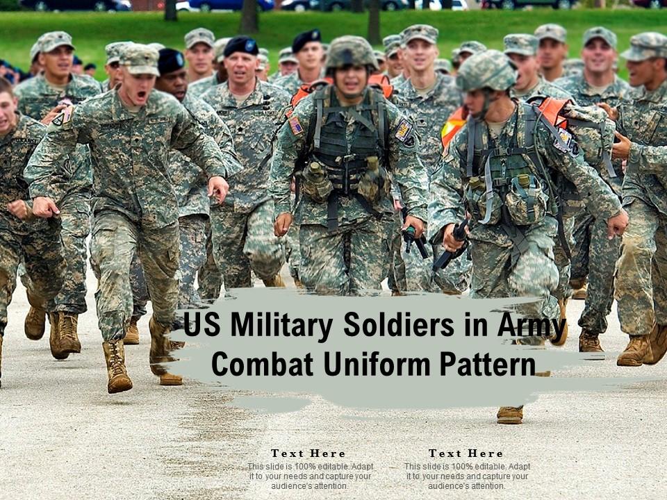 US Military Soldiers In Army Combat Uniform Pattern Presentation