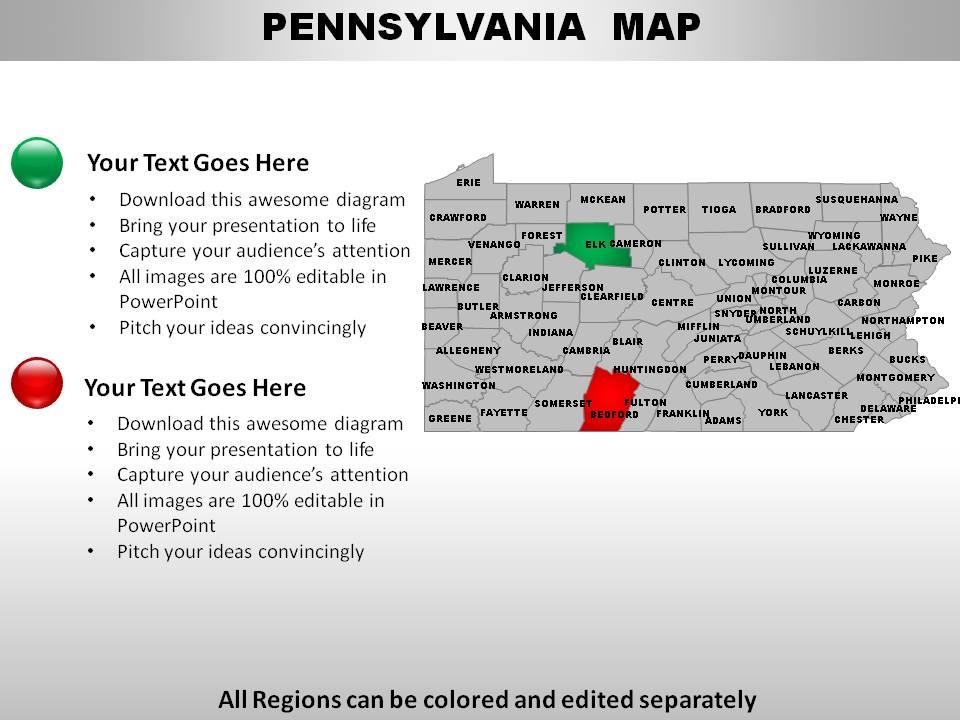 USA Pennsylvania State Powerpoint Maps PowerPoint Presentation Images