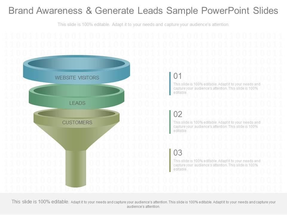 Use brand awareness and generate leads sample powerpoint slides Slide01
