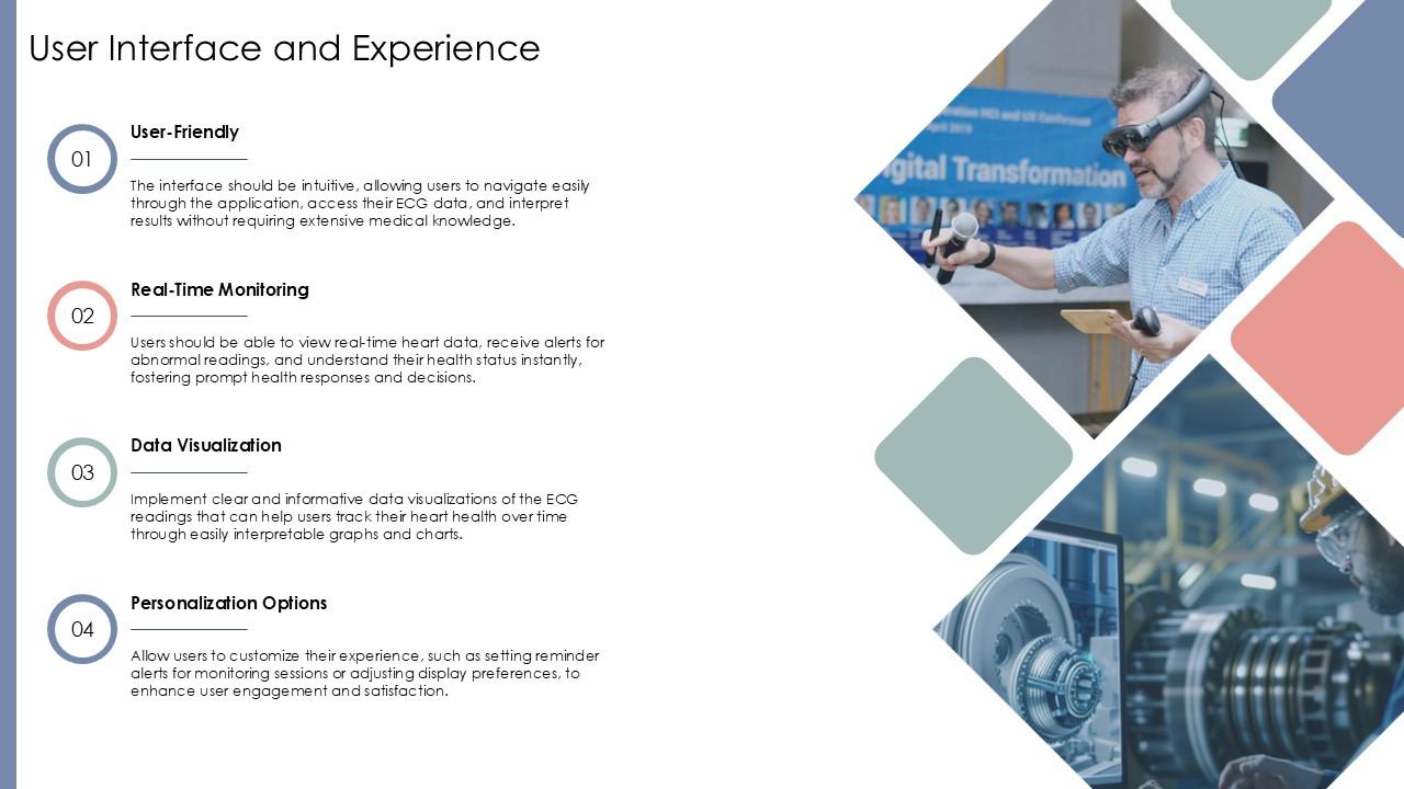 User Interface And Experience Wearable ECG Ppt Template ST AI SS PPT