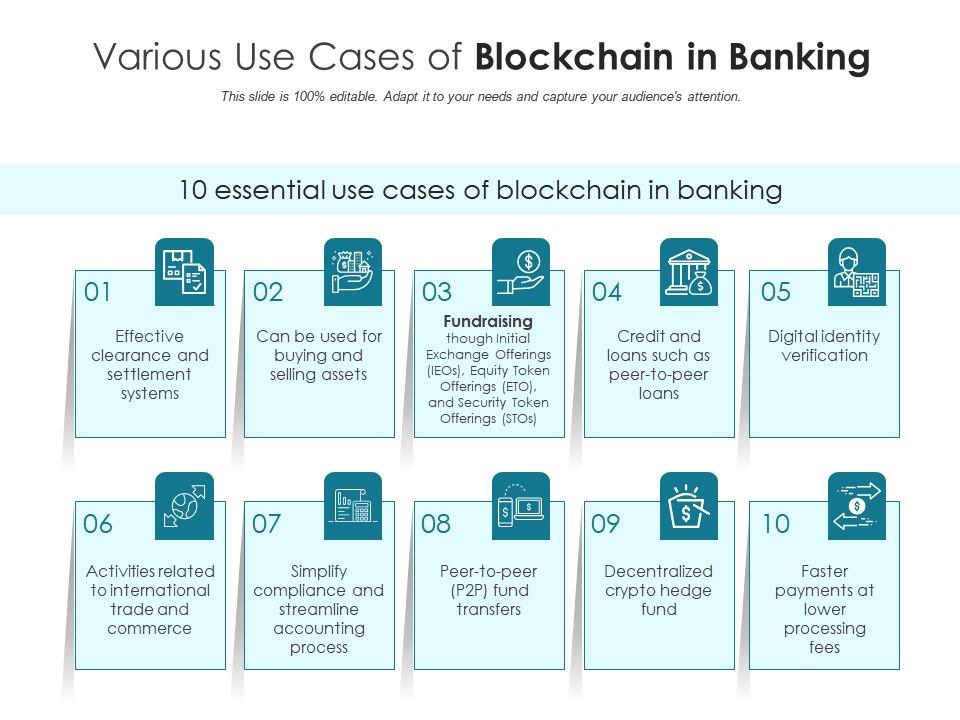 Various Use Cases Of Blockchain In Banking Presentation Graphics