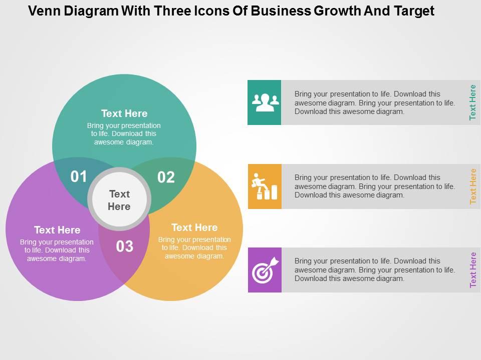 venn_diagram_with_three_icons_of_business_growth_and_target_flat_powerpoint_design_Slide01