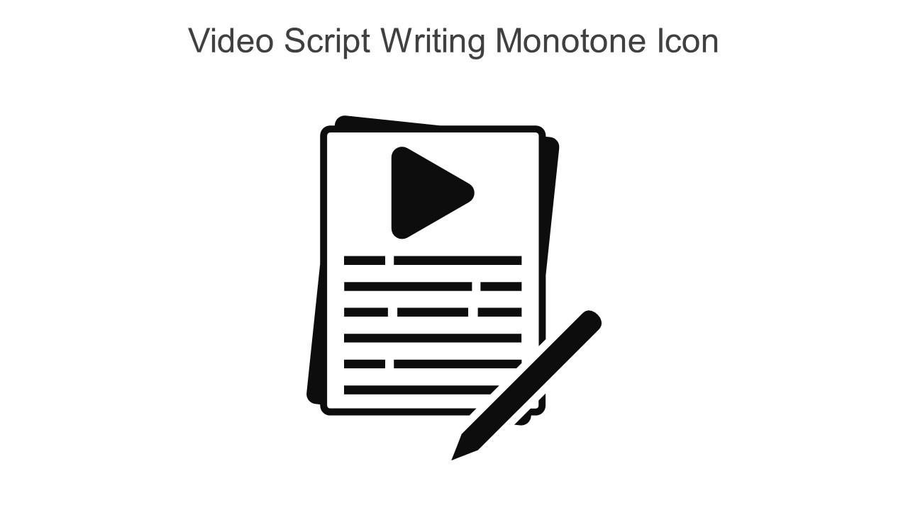 Video Script Writing Monotone Icon In Powerpoint Pptx Png And Editable ...