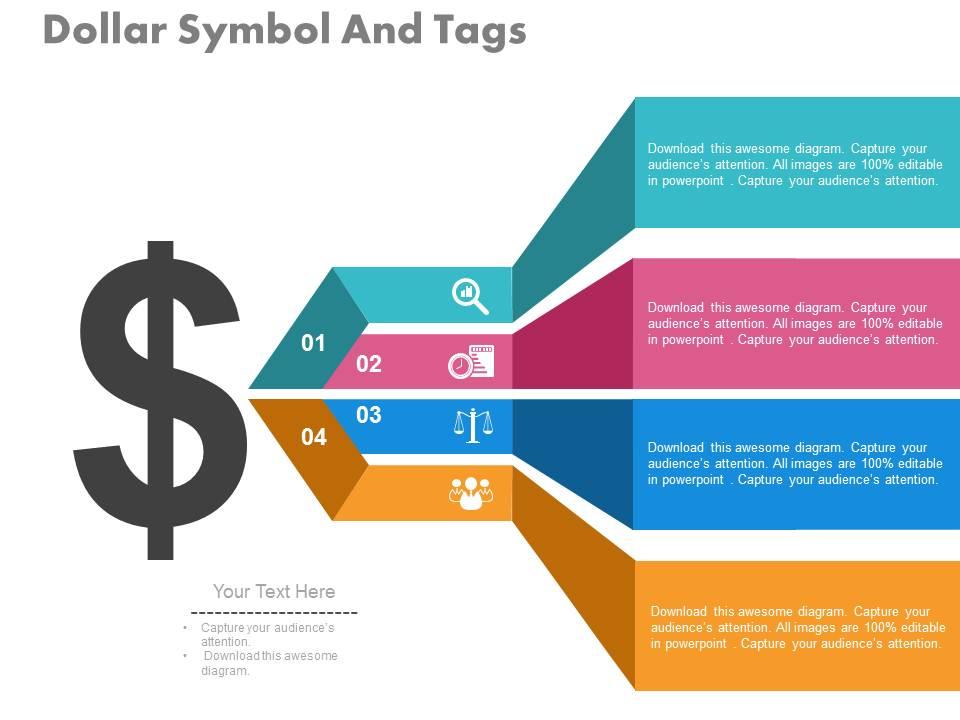 view_dollar_symbol_and_tags_for_strategic_planning_processes_flat_powerpoint_design_Slide01