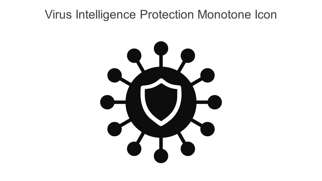 Virus Intelligence Protection Monotone Icon In Powerpoint Pptx Png And Editable Eps Format