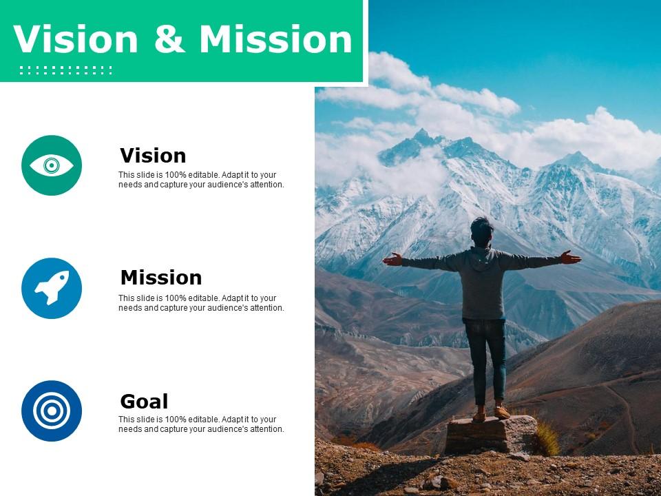 Vision and mission ppt slides vector Slide01