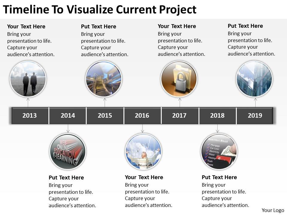 Vision business process diagram timeline to visualize current project powerpoint templates Slide01