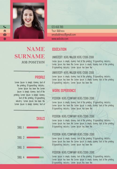 Visual resume template cv layout to get noticed Slide01