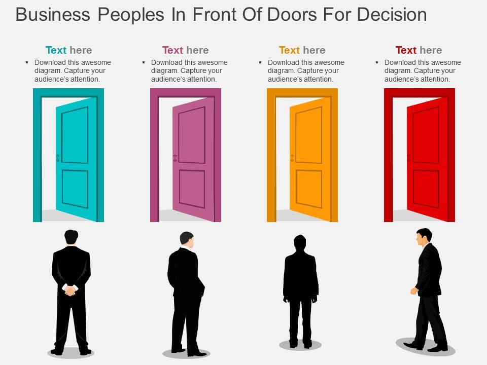 vw_business_peoples_in_front_of_doors_for_decision_flat_powerpoint_design_Slide01