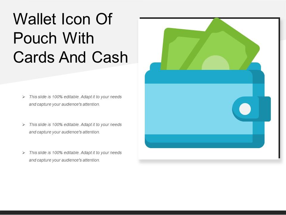 Wallet icon of pouch with cards and cash Slide01