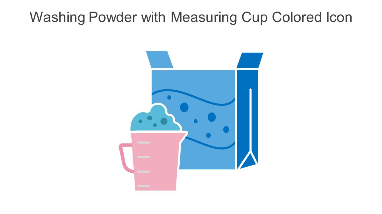Washing Powder With Measuring Cup Colored Icon In Powerpoint