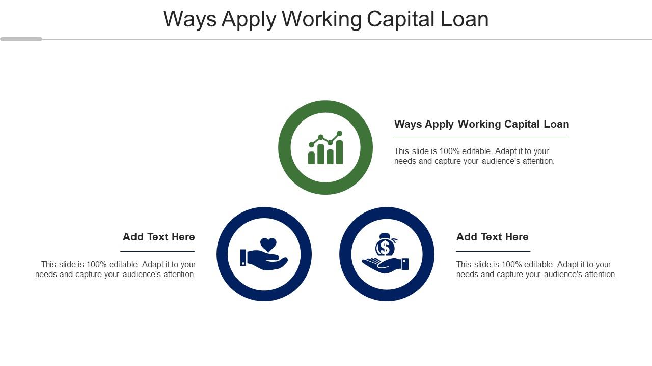 Ways Apply Working Capital Loan Ppt Powerpoint Presentation Gallery Grid Cpb Slide01