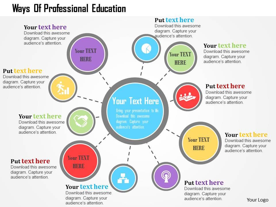 Ways of professional education flat powerpoint design Slide01