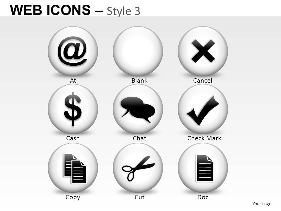 Web icons style 3 powerpoint presentation slides Slide01
