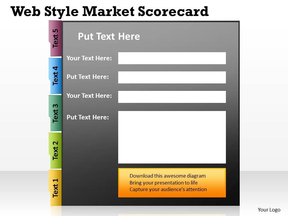 Web style market scorecard powerpoint slides presentation diagrams templates Slide01